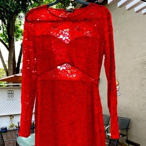 Red lace Express dress size Medium